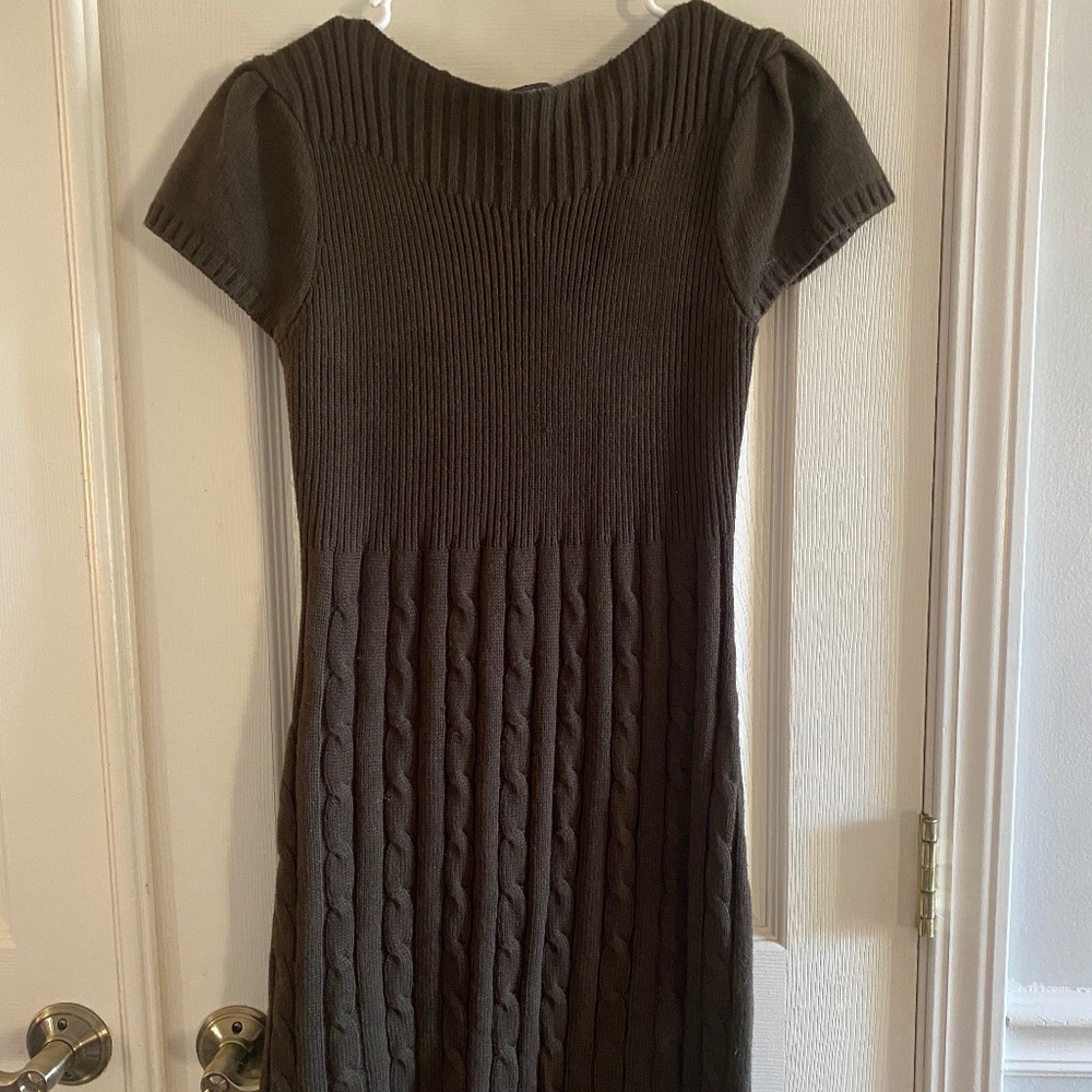 Brown sweater dress